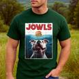 American Bulldog Jowls Burger Bully Dog Mom Dog Dad Men's Casual T-Shirt Forest