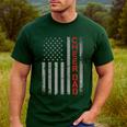 American Flag Cheer Dad Vintage Patriotic Father Cheerleader Men's Casual T-Shirt Forest