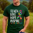 Autism Awareness Ribbon Mom Dad Kids Autistic Support Autism Men's Casual T-Shirt Forest