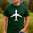 Aviation Geek Airplane Pilot Dad Husband Father's Day Xmas Men's Casual T-Shirt Forest