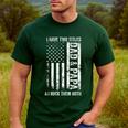 ON Back I Have Two Titles Dad Papa Fathers Day Grandpa Papa Men's Casual T-Shirt Forest