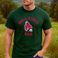 Ball State University Cardinals Arched Dad Men's Casual T-Shirt Forest