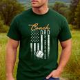 Baseball Coach Dad Like A Normal Dad Only Cooler USA Flag Men's Casual T-Shirt Forest