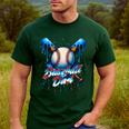 Baseball Drip Dad Father Day Birthday Group Matching Family Men's Casual T-Shirt Forest