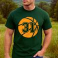 Basketball Player 31 Basketball Mom Dad Jersey Number 31 Men's Casual T-Shirt Forest