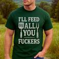 BBQ I’Ll Feed All You Fuckers BBQ Dad Cooking Grilling Men's Casual T-Shirt Forest