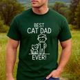 Best Cat Dad Ever Fun Line Art Illustration Men's Casual T-Shirt Forest