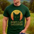 Best Cat Dad Ever Vintage Cat Daddy Fathers Day Men's Casual T-Shirt Forest