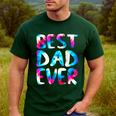 Best Dad Ever Colorful Tie Dye Fathers Day Men's Casual T-Shirt Forest