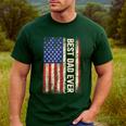 Best Dad Ever US American Flag For Father's Day Men Men's Casual T-Shirt Forest