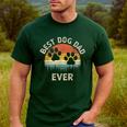 Best Dog Dad Ever Vintage Father's Day Dog Lover Men's Casual T-Shirt Forest
