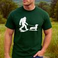 Bigfoot Walking Dachshund Tee Wiener Dog Dad Men's Casual T-Shirt Forest