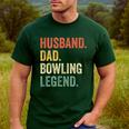 Bowler Husband Dad Bowling Legend Father's Day Men's Casual T-Shirt Forest