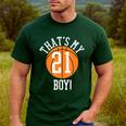My Boy 21 Basketball Number 21 Jersey Basketball Mom Dad Men's Casual T-Shirt Forest