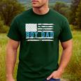 Boy Dad Proud Dad Of Boy Father Of Boy Shirt For Dad US Flag Men's Casual T-Shirt Forest