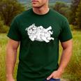 Bulldog Rolling Fatties Dog Mom Dad Owner Men's Casual T-Shirt Forest Bulldog Rolling Fatties Dog Mom Dad Owner Men's Casual T-Shirt Forest
