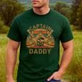 Captain Daddy Pirate Jolly Roger Flag Dad Halloween Men's Casual T-Shirt Forest