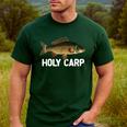 Carp Fish Pun Fishing Trip Fisherman Dad Holy Carp Men's Casual T-Shirt Forest