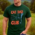 Cat Dad Club Life Is Better With Cats Cat Dad Retro Men's Casual T-Shirt Forest