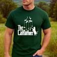Cat Dad Life The Catfather Fathers Day Vintage Men's Casual T-Shirt Forest