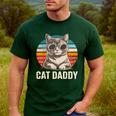 Cat Daddy Shirt Men Cat Lover Dad Fathers Day Men's Casual T-Shirt Forest