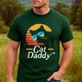 Cat Daddy Vintage 80s Style Cat Retro Sunglasses Distressed Men's Casual T-Shirt Forest