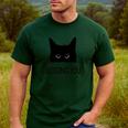 Cat Judging You Silently Cat Mom Dad Premium Tri-Blend Men's Casual T-Shirt Forest
