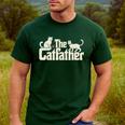 The Catfather Cat Dad Father's Day Cat Lover Men's Casual T-Shirt Forest