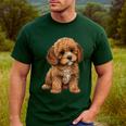Cavapoo Breed Pet Lover Art Dog For Mom Dad Kids Men's Casual T-Shirt Forest