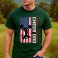 Cheer Dad American Flag Cheerleader Support Men's Casual T-Shirt Forest