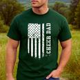 Cheer Dad Cheerleading American Flag Fathers Day Cheerleader Men's Casual T-Shirt Forest