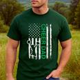 Cheer Dad Flag Green Cheerleading Men's Casual T-Shirt Forest