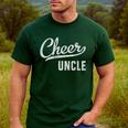 Cheer Dad Shirts Cheer Uncle Proud Cheerleading Uncle Men's Casual T-Shirt Forest