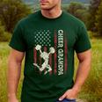 Cheer Grandpa US Flag Dad Patriotic Cheerleader Fathers Day Men's Casual T-Shirt Forest