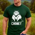 Chonk Fat And Hairy Cat Cats Kittens Dad Graphic Mom Funny Men's Casual T-Shirt Forest