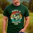 Have A Crappie Day Retro Fishing Sarcastic Dad Men's Casual T-Shirt Forest