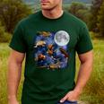Crested Gecko Moon Retro Reptile Mom Dad Breeder Lover Men's Casual T-Shirt Forest