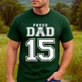 Custom Proud Volleyball Dad Number 15 Personalized For Men Men's Casual T-Shirt Forest