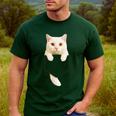 Cute Cat Pocket Cat Mom Cat Dad Cat Lover Men's Casual T-Shirt Forest Cute Cat Pocket Cat Mom Cat Dad Cat Lover Men's Casual T-Shirt Forest