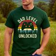 Cute Vintage Dad Level Unlocked Funny Gamer New Daddy Father Men's Casual T-Shirt Forest