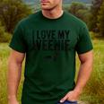 Dachshund Dog I Love My Weenie Dad Mom Dog Lover Men's Casual T-Shirt Forest