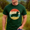 Dachshund Long Haired Dog Vintage Mom Dad Retro Men's Casual T-Shirt Forest