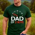 Dad Of 2 Boys Fuel Gas Gauge Father Of Two Sons Men Men's Casual T-Shirt Forest