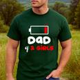 Dad Of 2 Girls Low Battery Daddy Of Two Girls Father Men's Casual T-Shirt Forest