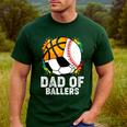 Dad Of Ballers Baseball Soccer Basketball Dad Men's Casual T-Shirt Forest