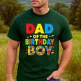 Dad Of The Birthday Boy Building Block Birthday Men's Casual T-Shirt Forest