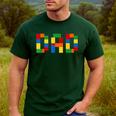 Dad Of The Birthday Boy Building Blocks Bricks Builder Men's Casual T-Shirt Forest
