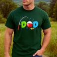 Dad Of The Birthday Boy Birthday Fishing Family Men's Casual T-Shirt Forest