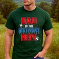 Dad Of The Birthday Boy Spider Web Birthday Party Matching Men's Casual T-Shirt Forest