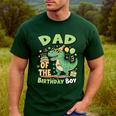 Dad Of The Birthday Boy T Rex Dinosaur Family Party Men's Casual T-Shirt Forest